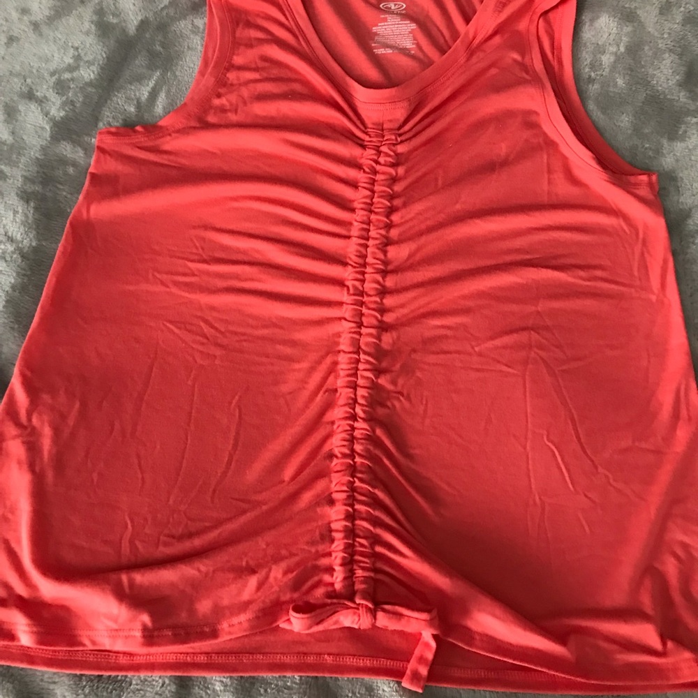 Orange Tank Top with drawstrings in front